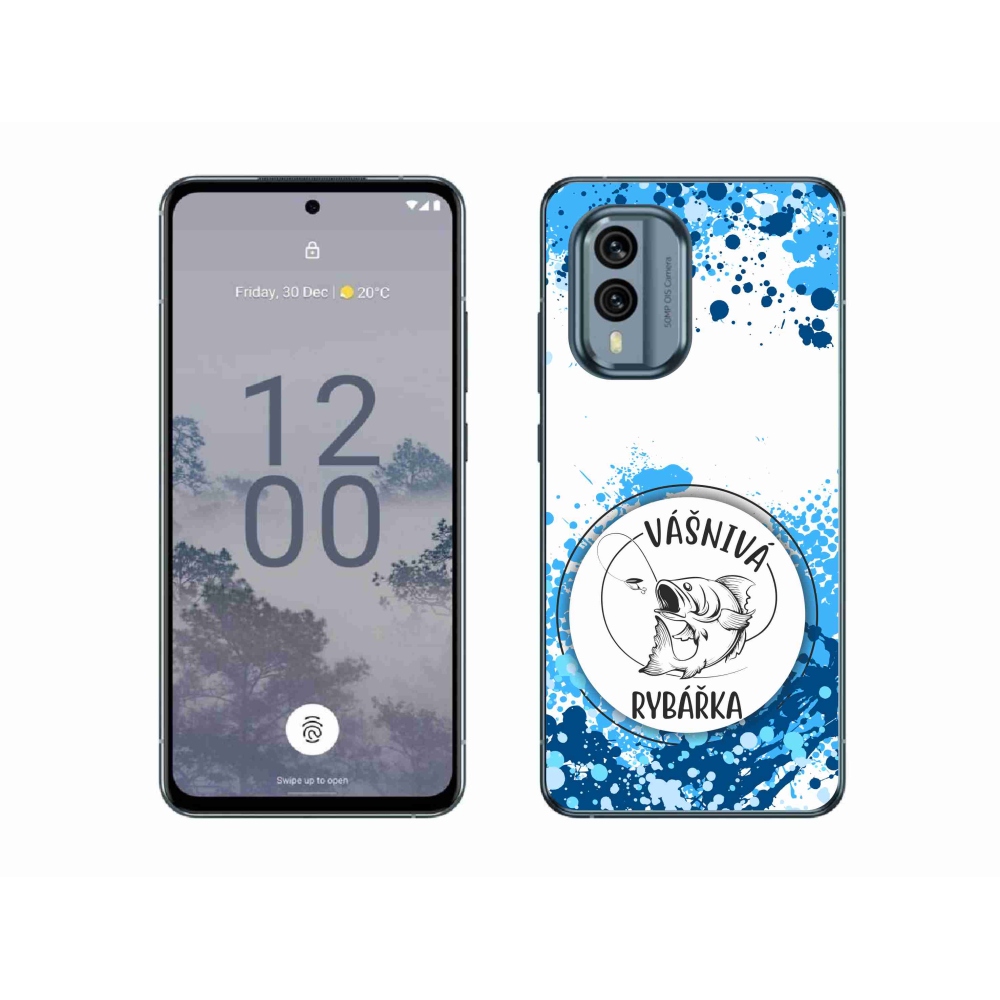 Gélový kryt mmCase na Nokia X30 5G - vášnivá rybárka biele pozadie
