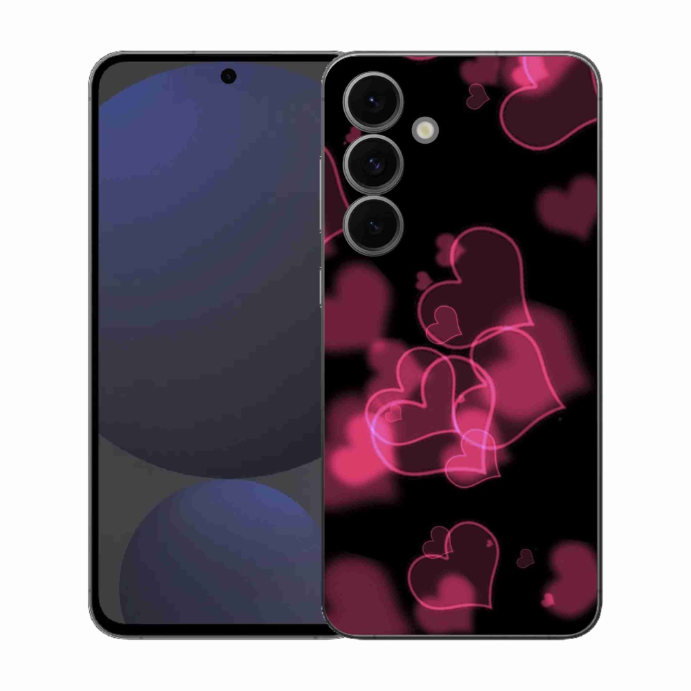 Gélový kryt mmCase na Samsung Galaxy S25 FE - červená srdiečka