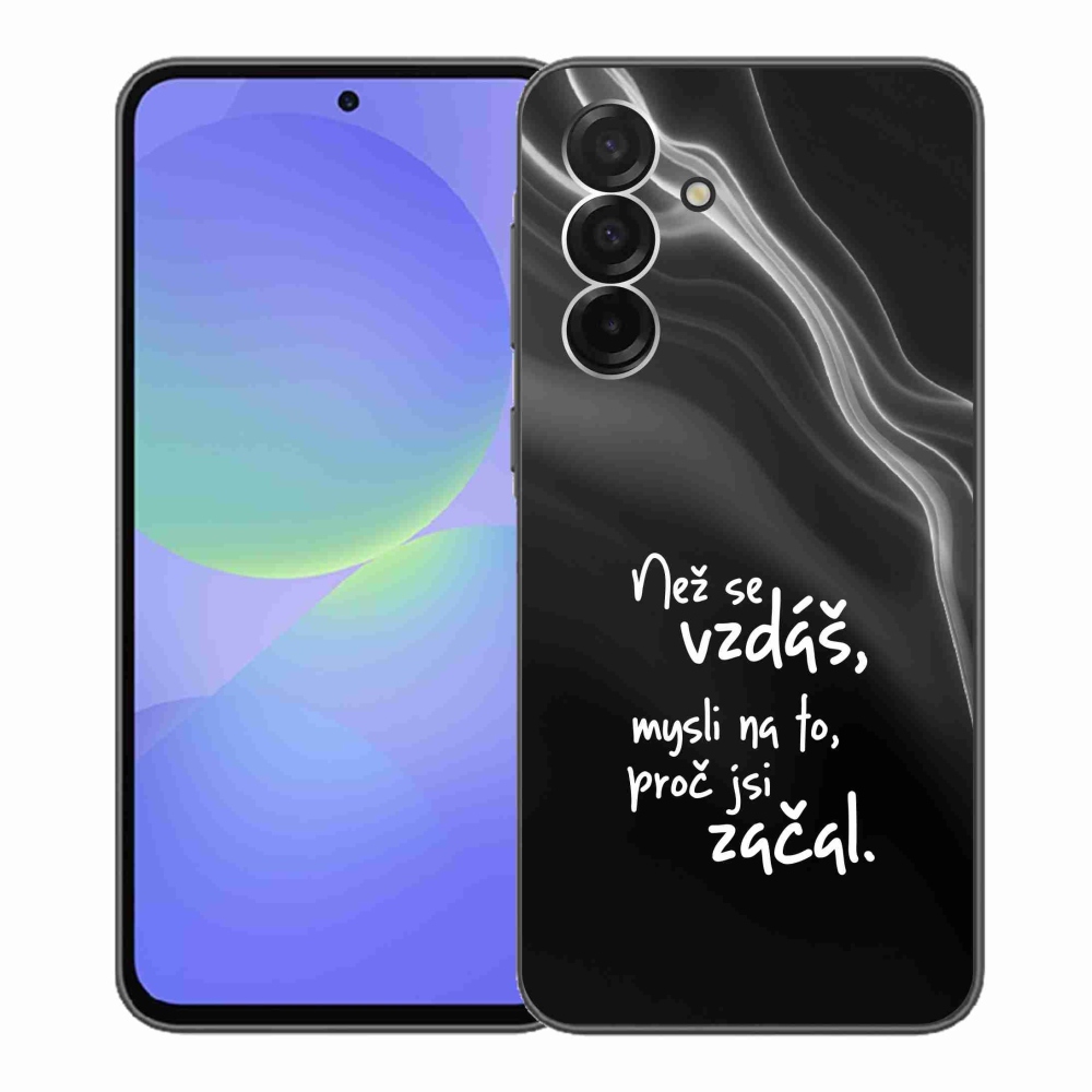 Gélový kryt mmCase na Samsung Galaxy A36 5G - citát 2 čierne pozadie