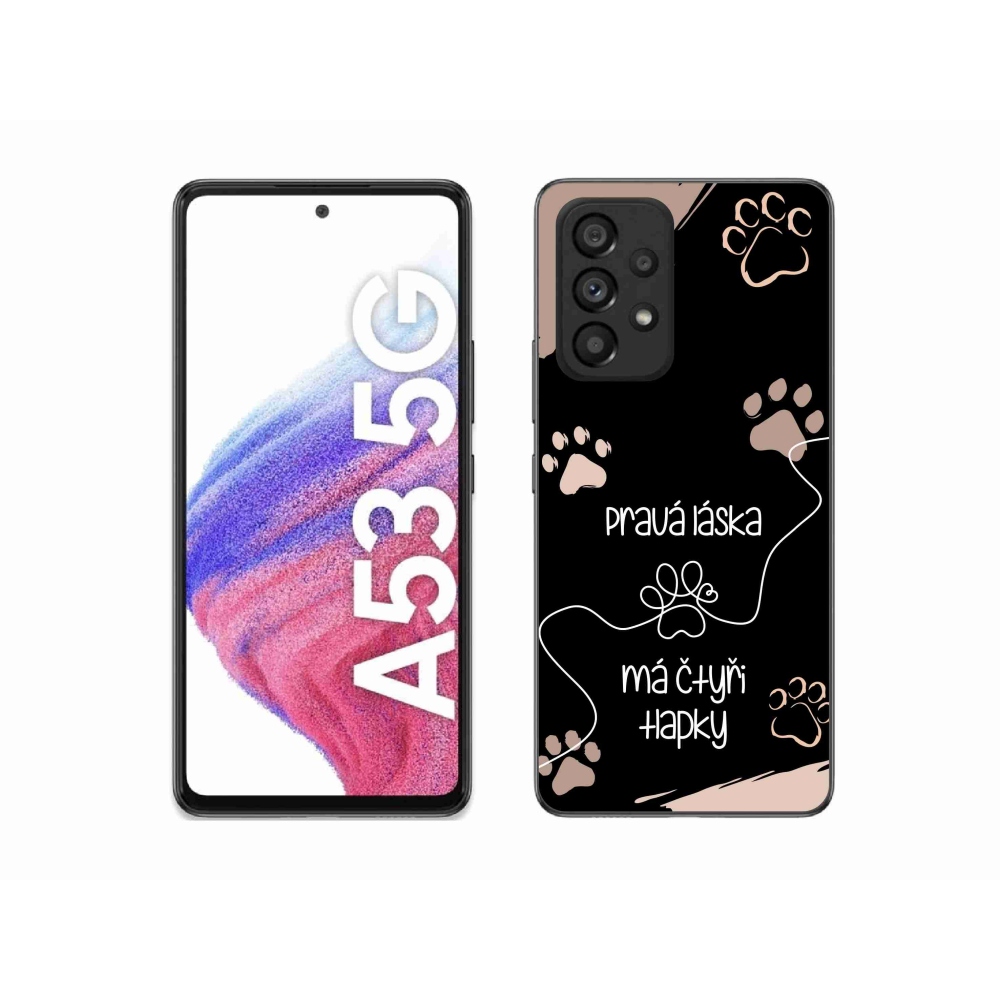 Gélový kryt mmCase na Samsung Galaxy A53 5G - psí motív 1 čierne pozadie