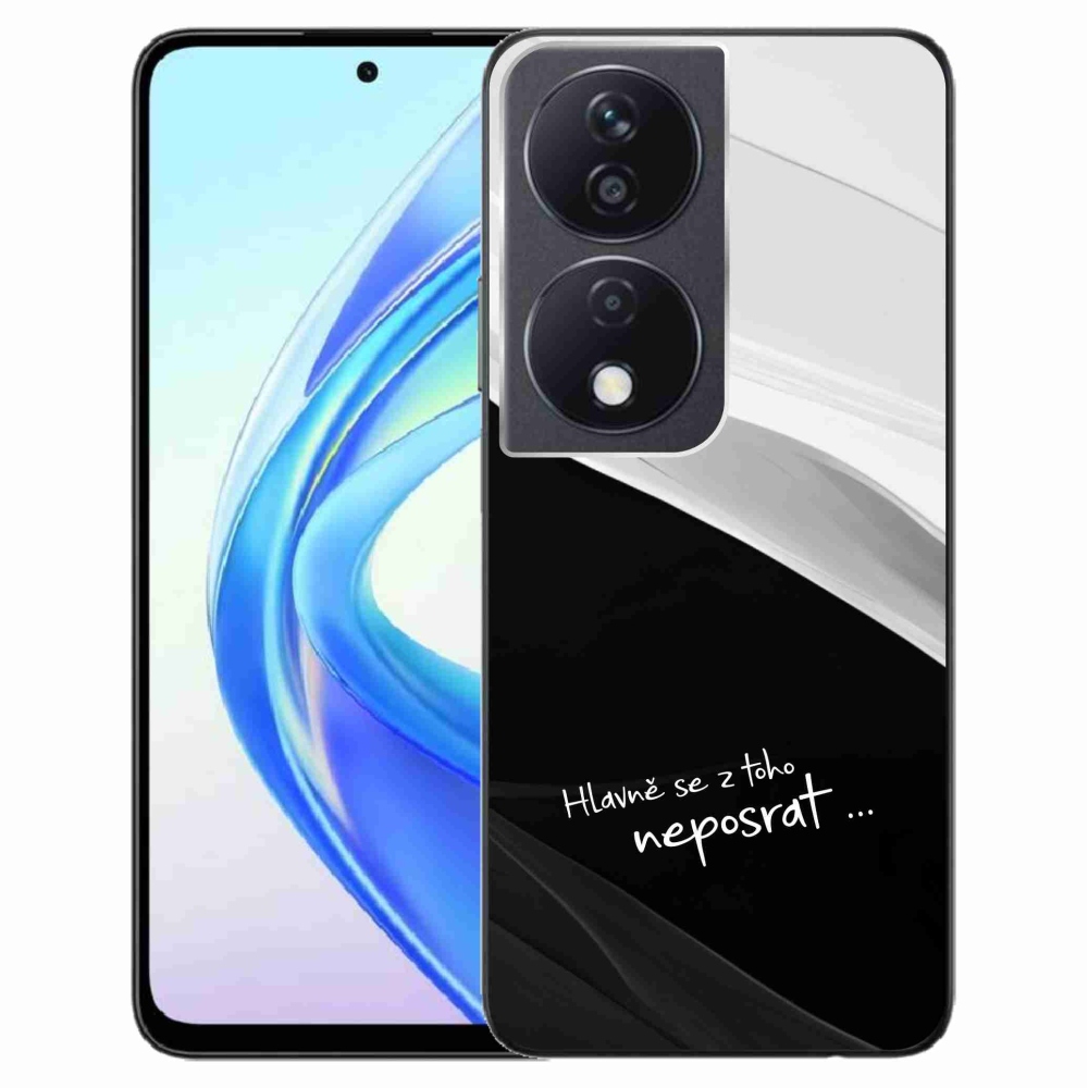 Gélový kryt mmCase na Honor X7b/Honor 90 Smart - vtipný text 13 čiernobiele pozadie