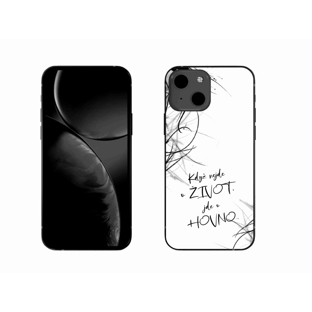 Gélový kryt mmCase na iPhone 13 6.1 - vtipný text 16 biele pozadie