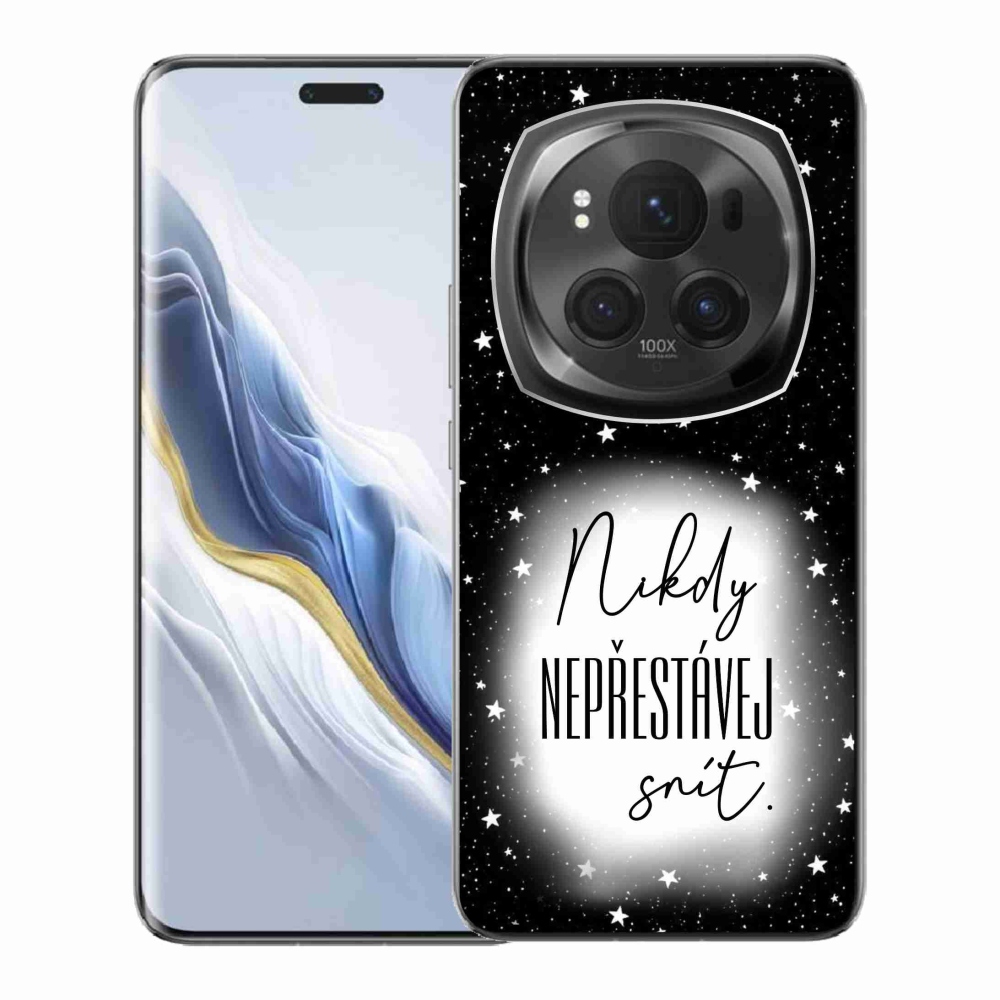 Gélový kryt mmCase na Honor Magic 6 Pro 5G - citát 1 bieločierne pozadie