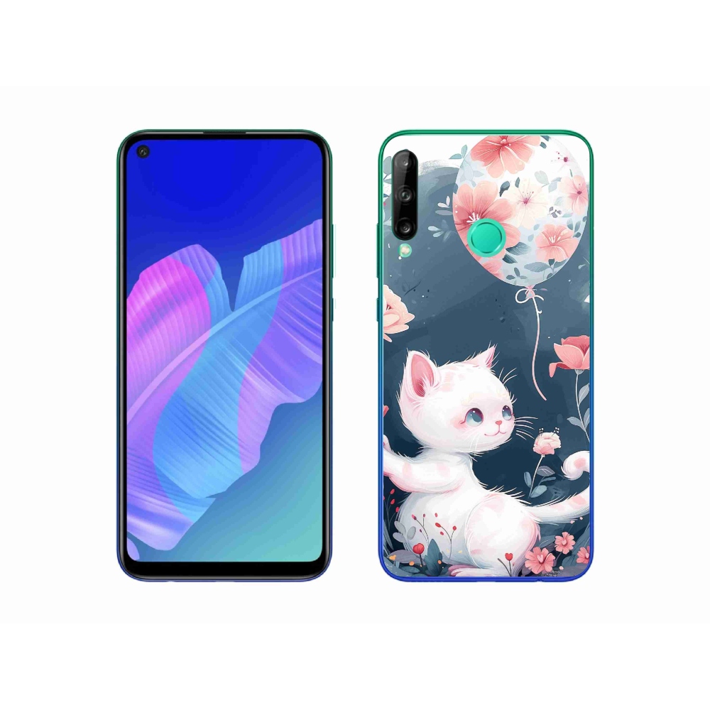 Gelový kryt mmCase na Huawei P40 Lite E - kotě s balónkem