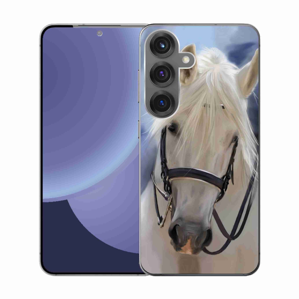 Gélový kryt mmCase na Samsung Galaxy S25 - biely kôň