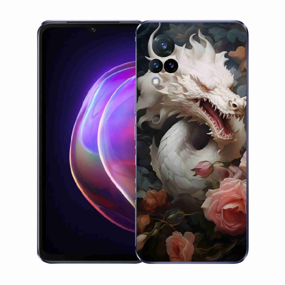 Gélový kryt mmCase na Vivo V21 4G/5G - biely drak