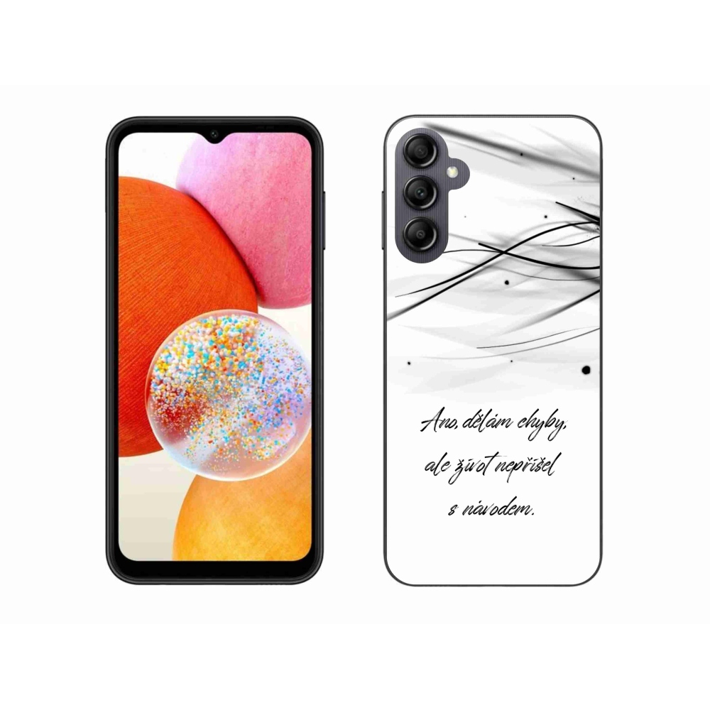 Gélový kryt mmCase na Samsung Galaxy A14 4G/5G - citát biele pozadie