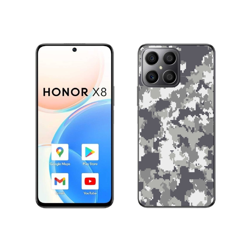 Gélový kryt mmCase na Honor X8 4G - maskáčový vzor 2