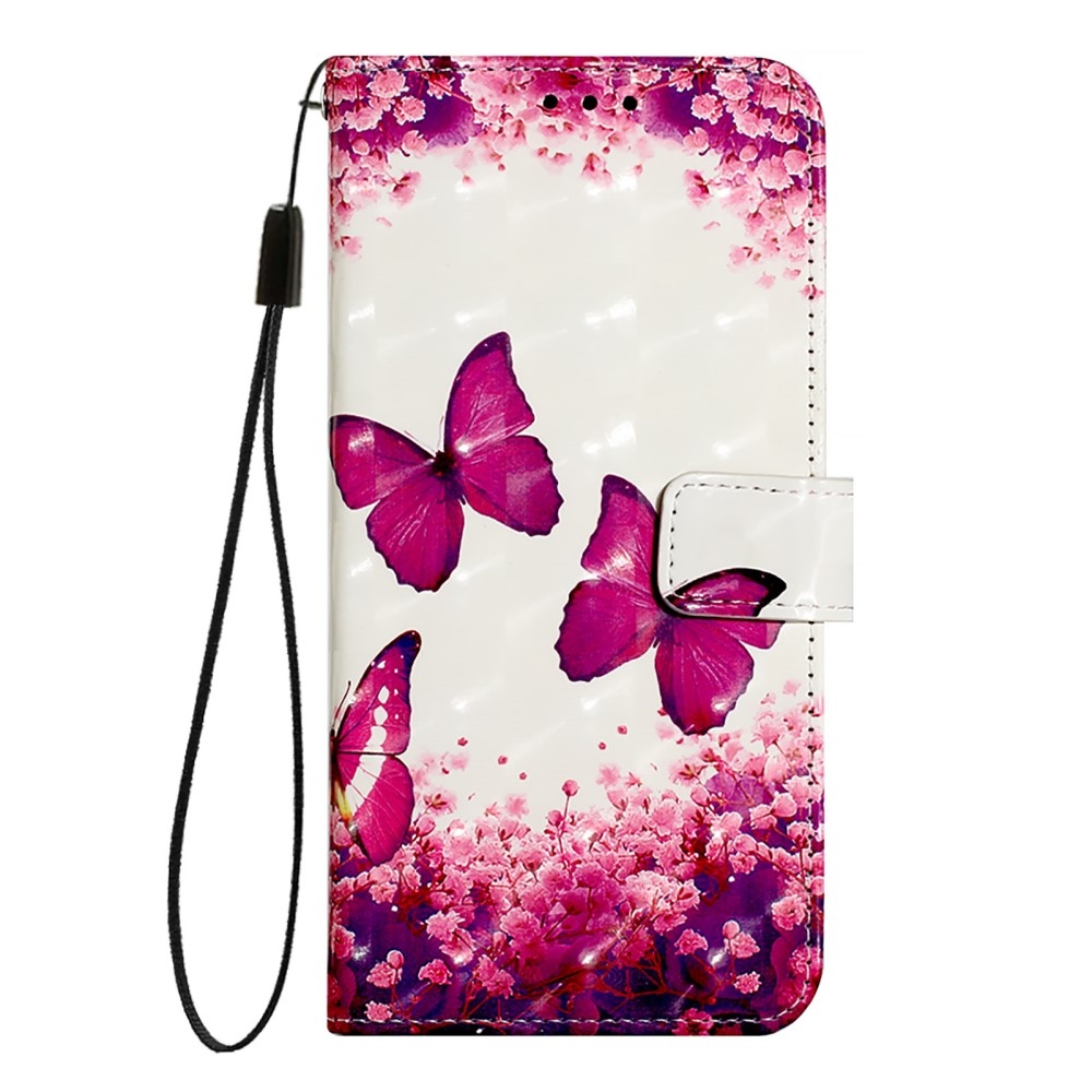 Patte knižkové puzdro na Samsung Galaxy M55 5G - ružové motýle