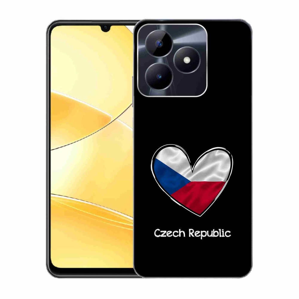 Gélový kryt mmCase na Realme C51/C53 - vlajka srdca čierne pozadie