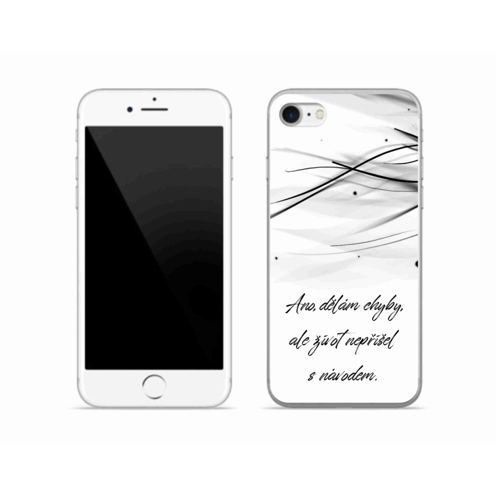 Gélový kryt mmCase na iPhone SE (2022) - citát biele pozadie