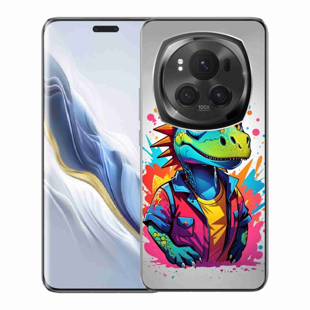 Gélový kryt mmCase na Honor Magic 6 Pro 5G - farebný dinosaurus