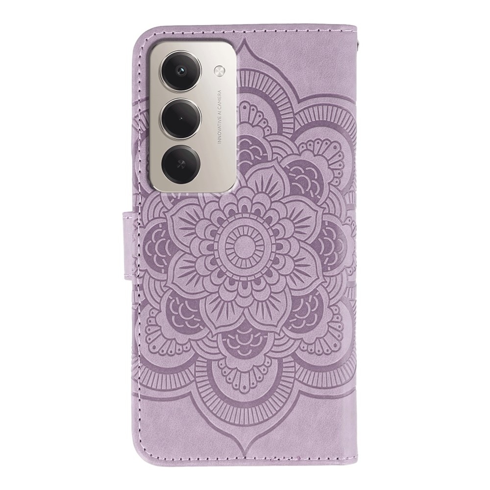 Mandala knižkové púzdro na Xiaomi Redmi 15 5G - fialové