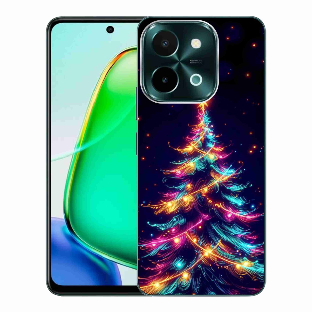 Gélový kryt mmCase na Vivo Y28 - neónový vianočný stromček