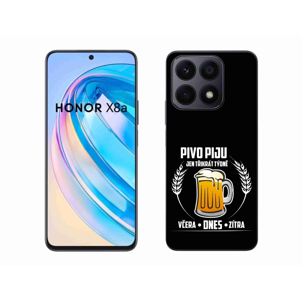 Gélový kryt mmCase na Honor X8a - pivný motív čierne pozadie