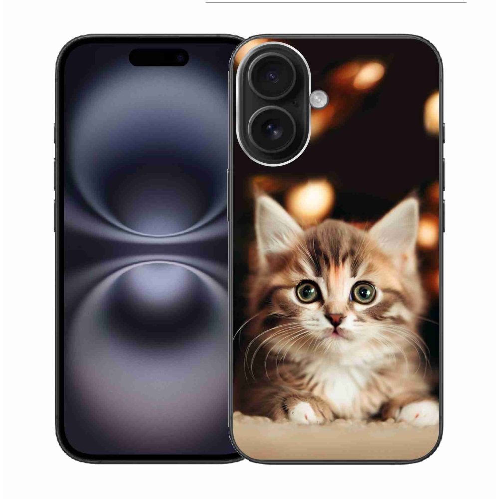 Gélový kryt mmCase na iPhone 16 - roztomilé mačiatko 2