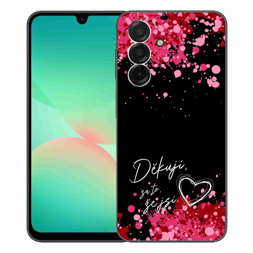 Gélový kryt mmCase na Samsung Galaxy A26 5G - zamilovaný text 2 čierne pozadie