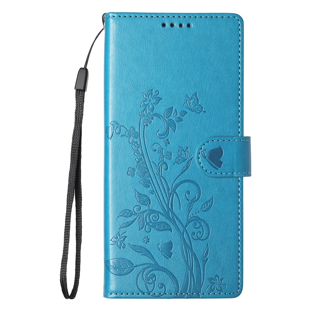 Flowery knižkové púzdro na Samsung Galaxy A07 4G - modré