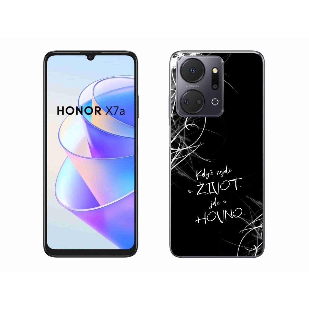 Gélový kryt mmCase na Honor X7a - vtipný text 16 čierne pozadie