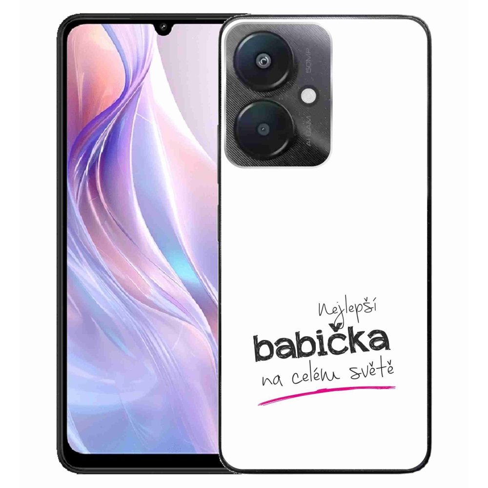 Gélový kryt mmCase na Xiaomi Redmi 13C 5G - najlepšia babička 4 biele pozadie