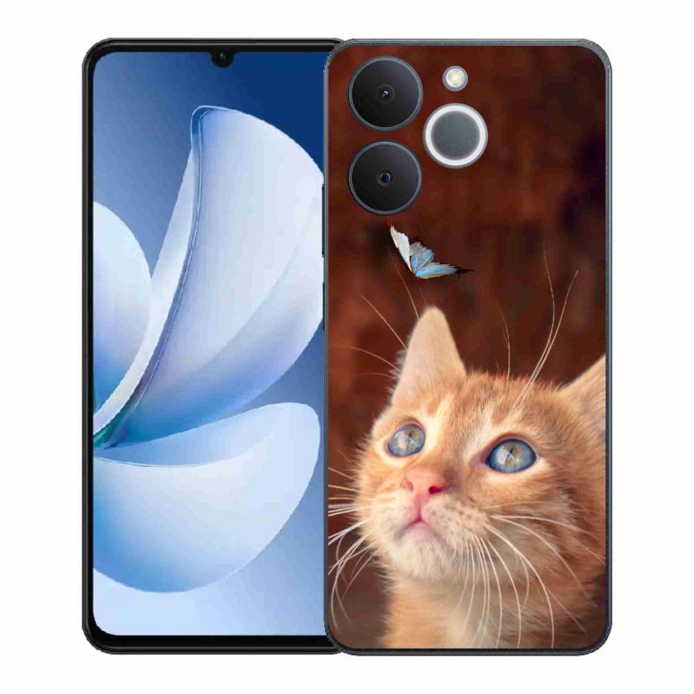 Gélový kryt mmCase na Realme Note 70T - motýľ a mačiatko