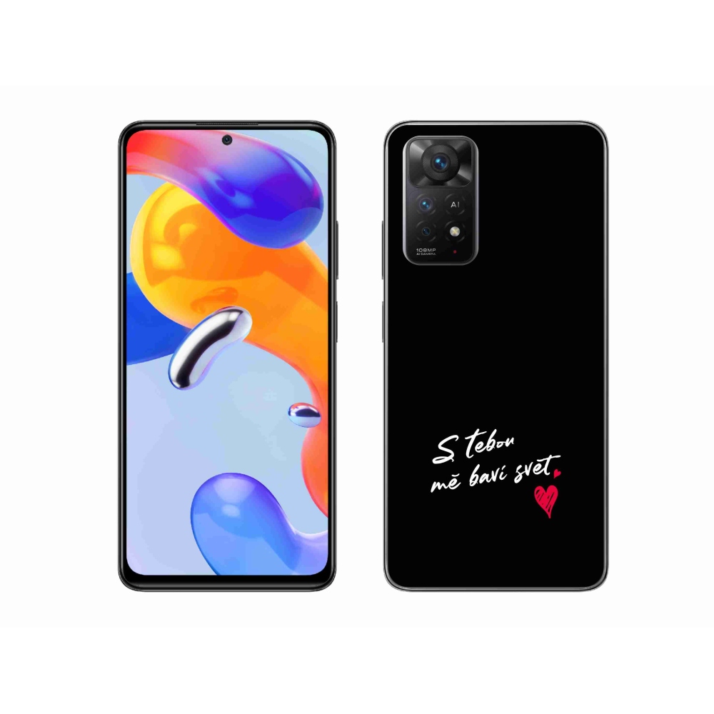 Gélový kryt mmCase na Xiaomi Redmi Note 11 Pro 4G/5G - zamilovaný text 1 čierne pozadie