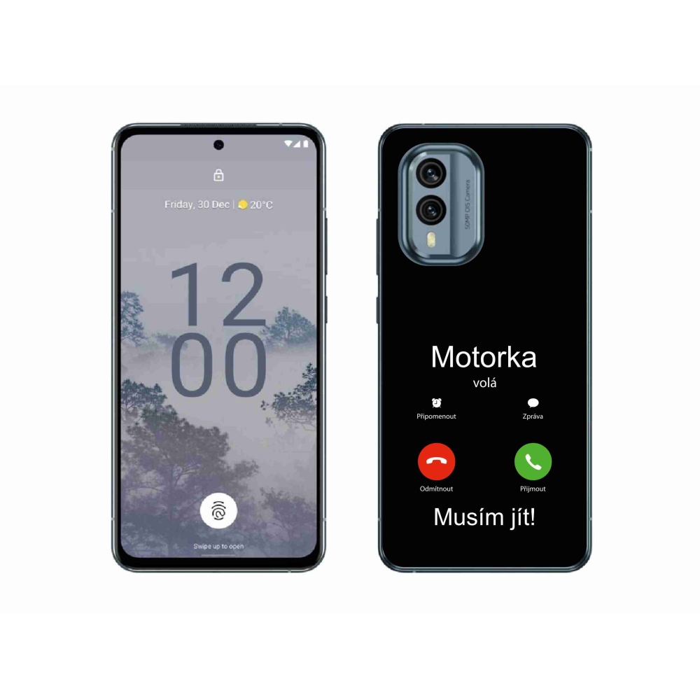 Gélový kryt mmCase na Nokia X30 5G - motorka volá čierne pozadie