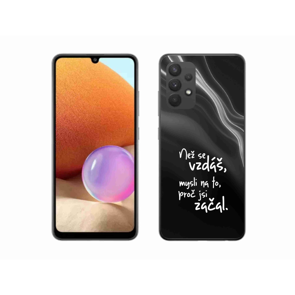 Gélový kryt mmCase na Samsung Galaxy A32 4G - citát 2 čierne pozadie