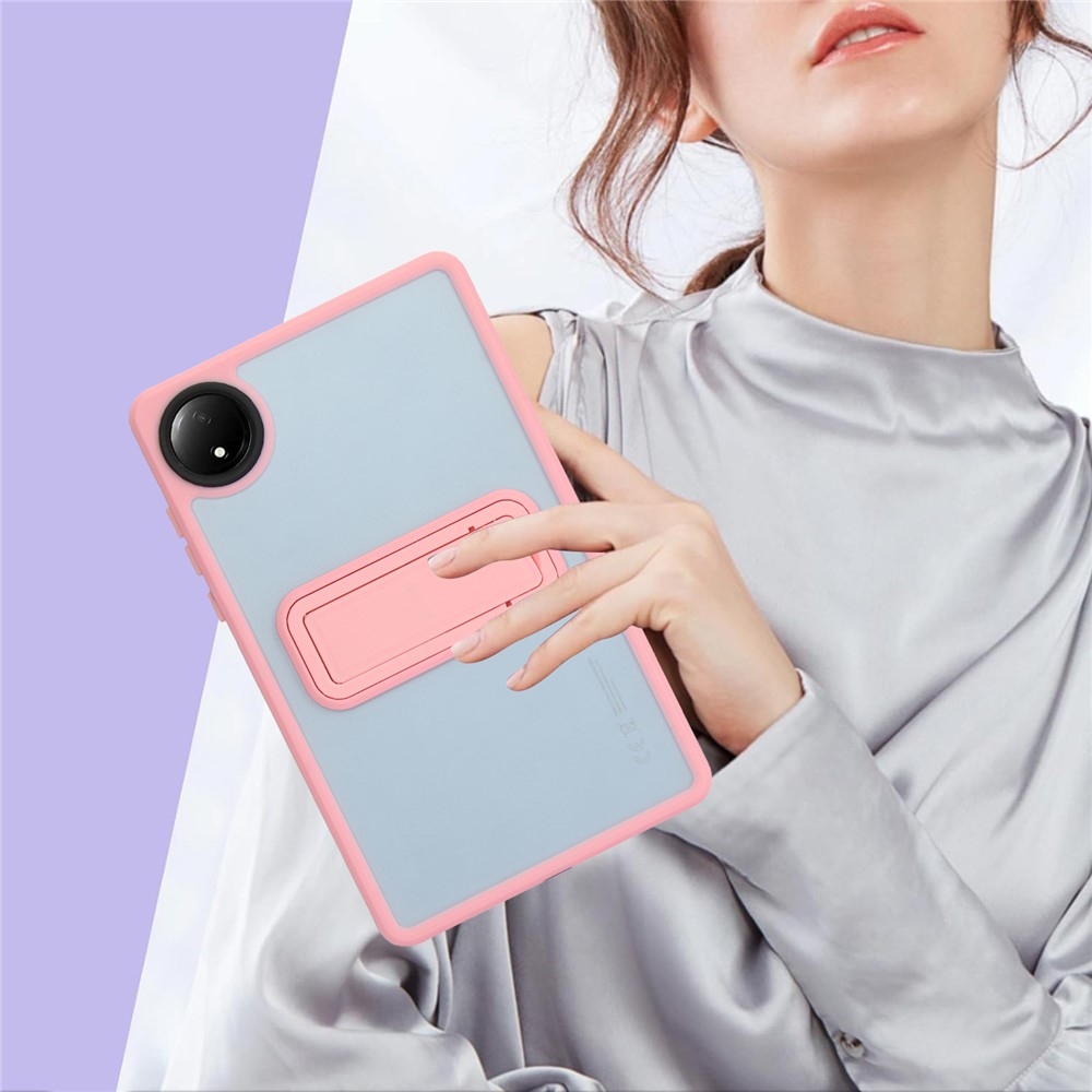 Skiny gélový obal s pevným chrbtom a výklopným stojanom na Xiaomi Redmi Pad SE 8.7 - ružový