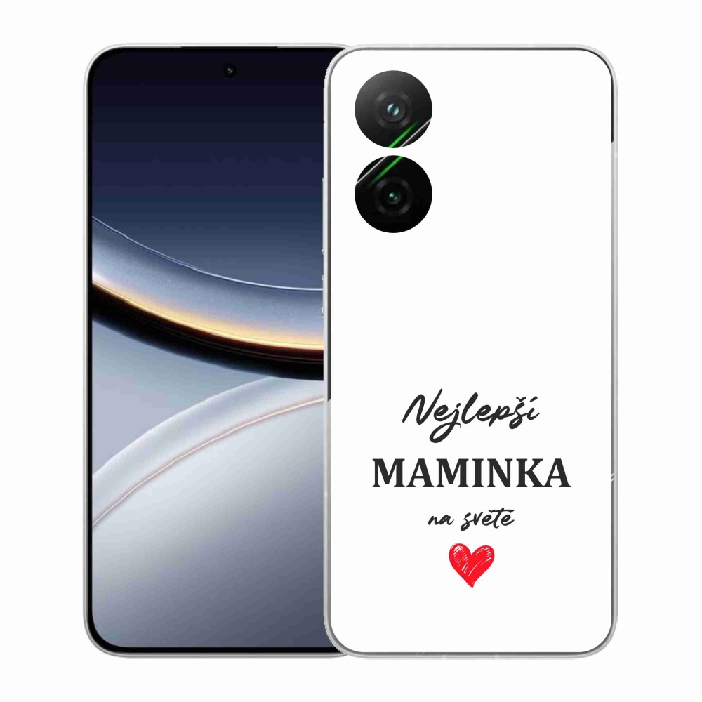 Gélový kryt mmCase na Xiaomi Poco F7 5G - najlepšia mamička 1 biele pozadie