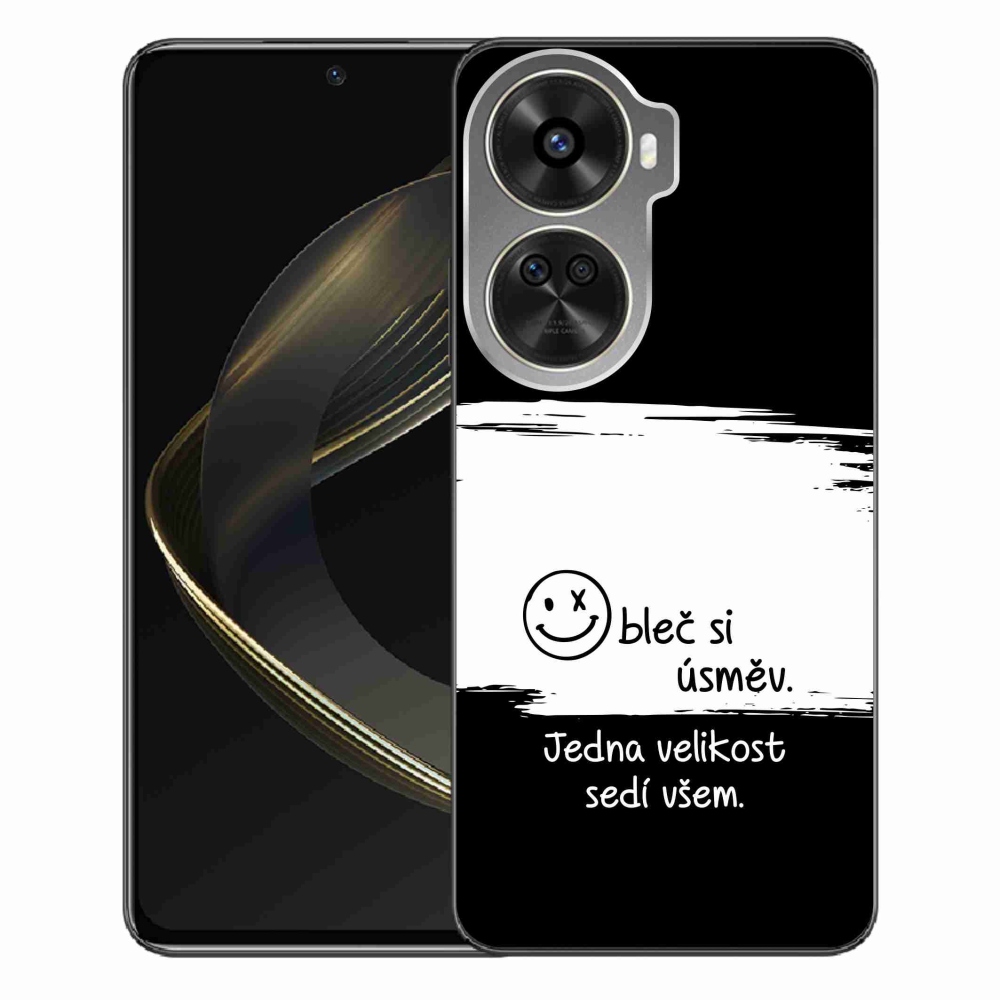Gélový kryt mmCase na Huawei Nova 12 SE - vtipný text 8 bieločierne pozadie