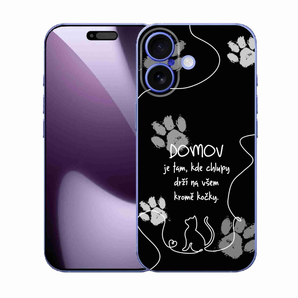 Gélový kryt mmCase na iPhone 17 - mačacie motív čierne pozadie