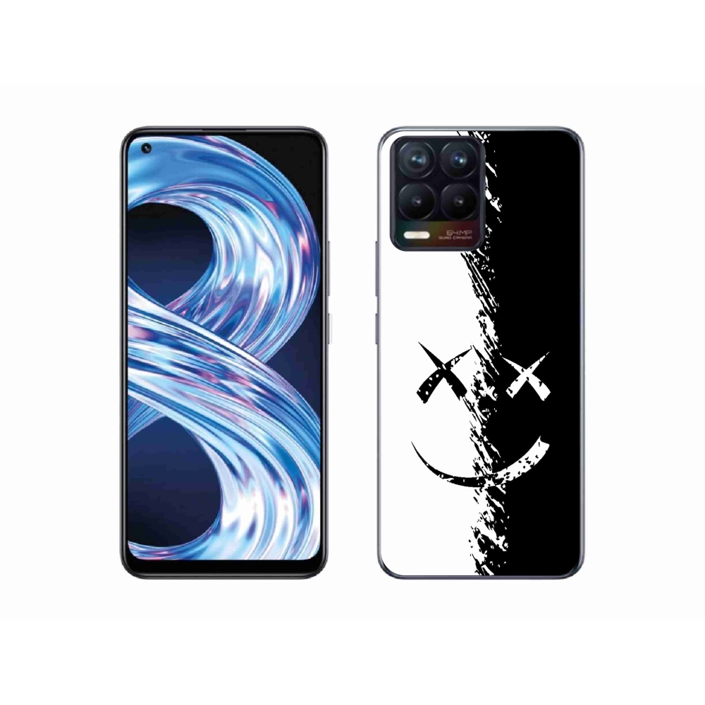 Gélový kryt mmCase na Realme 8 Pro - čiernobiely smajlík