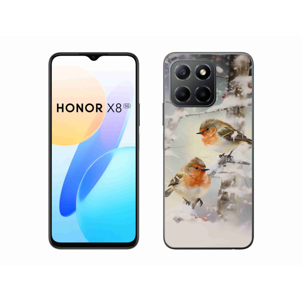 Gélový kryt mmCase na Honor X8 5G - vtáčiky v zime
