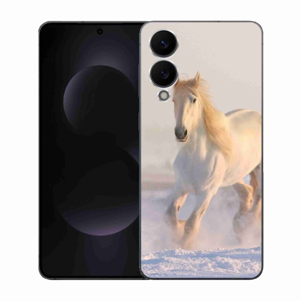 Gélový kryt mmCase na Samsung Galaxy S25 Edge - kôň v snehu