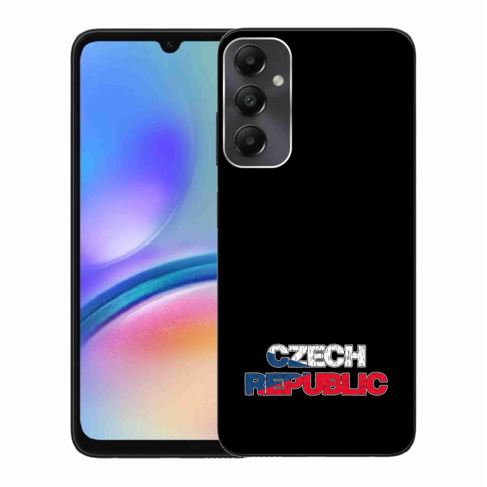 Gélový kryt mmCase na Samsung Galaxy A05s - Czech Republic čierne pozadie