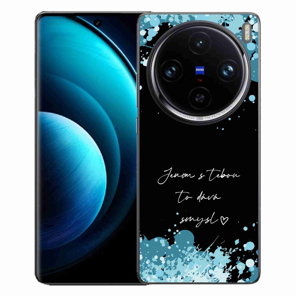 Gélový kryt mmCase na Vivo X100 Pro 5G - zamilovaný text čierne pozadie