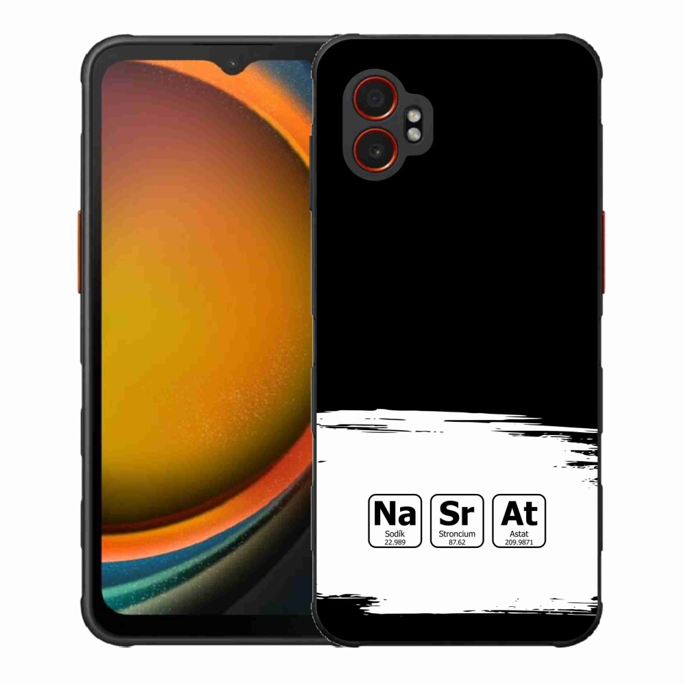 Gélový kryt mmCase na Samsung Galaxy Xcover 7 Pro - chemické prvky bieločierne pozadie