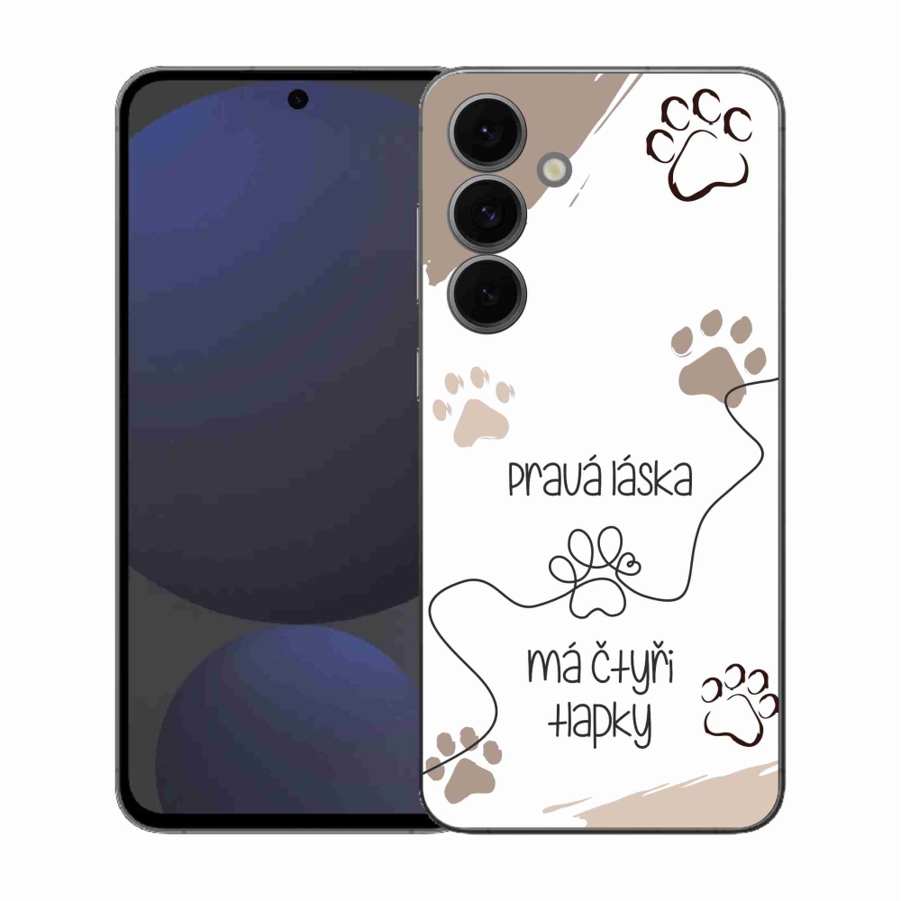 Gélový kryt mmCase na Samsung Galaxy S25 FE - psí motív 1 biele pozadie