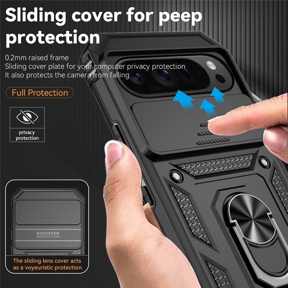 Ring odolný kryt na Google Pixel 10 Pro XL/Pixel 9 Pro XL - čierny