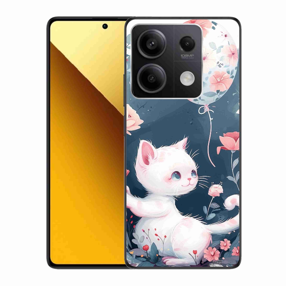 Gélový kryt mmCase na Xiaomi Redmi Note 13 5G - mačiatko s balónikom