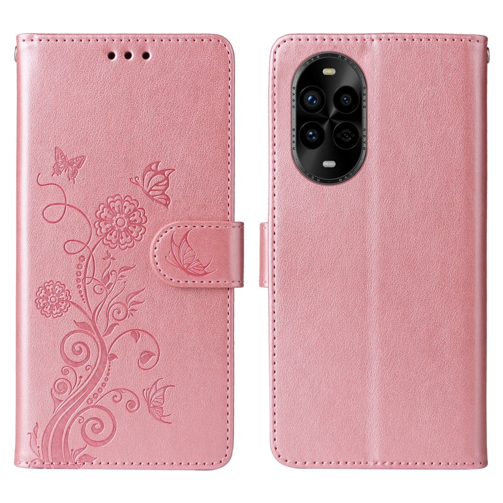 Flowery knižkové puzdro na Huawei Nova 13 Pro 5G - ružové