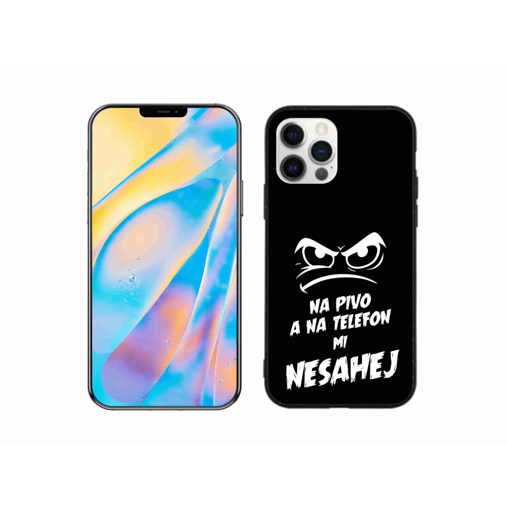 Gélový kryt mmCase na iPhone 12 Pro - pivný motív 2 čierne pozadie