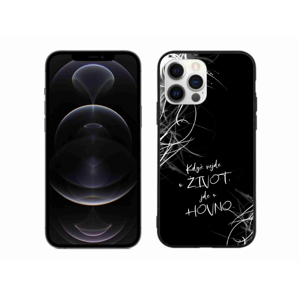 Gélový kryt mmCase na iPhone 12 Pro Max - vtipný text 16 čierne pozadie