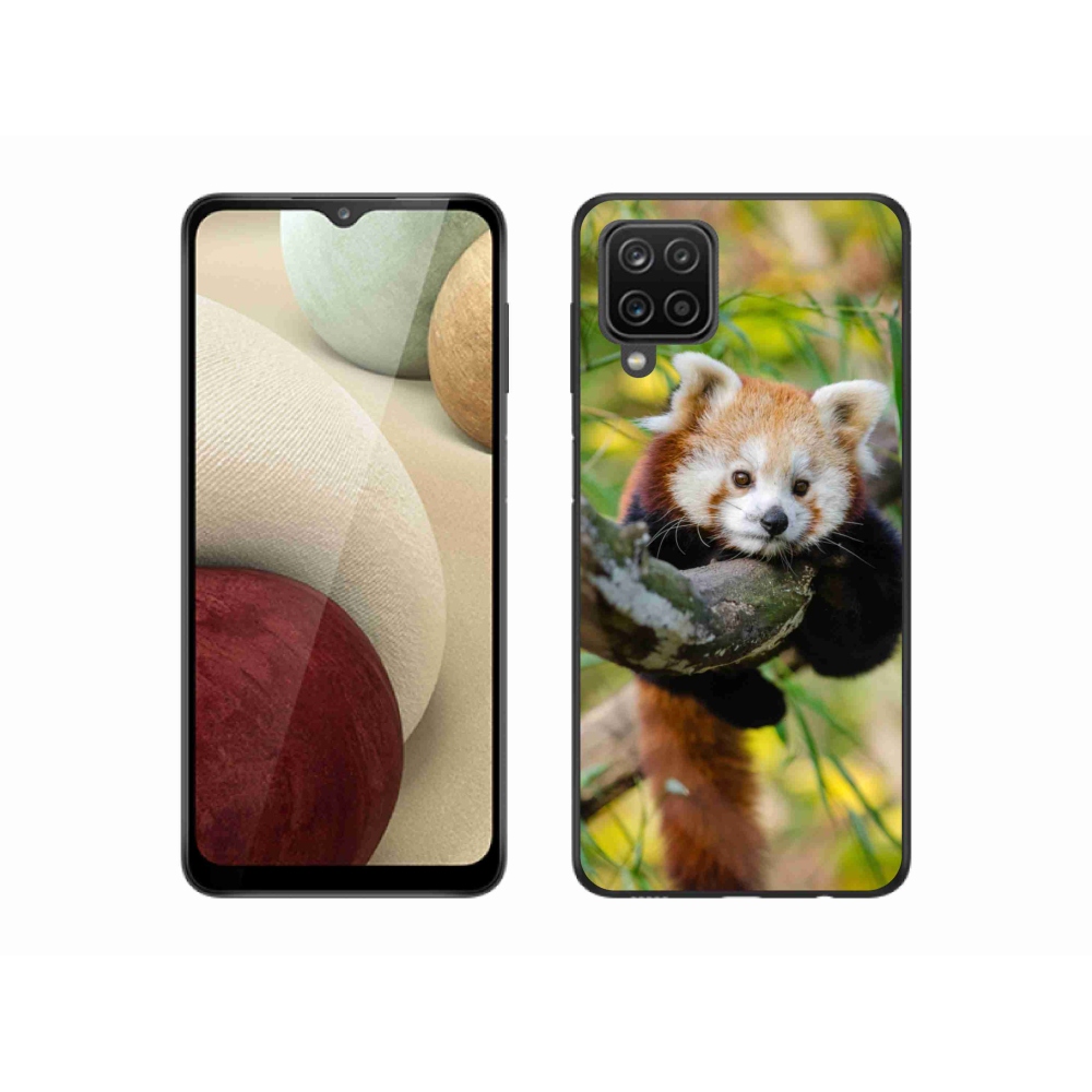 Gélový kryt mmCase na Samsung Galaxy A12 - panda červená