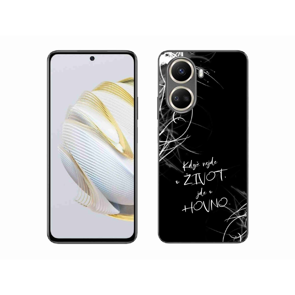 Gélový kryt mmCase na Huawei Nova 10 SE - vtipný text 16 čierne pozadie