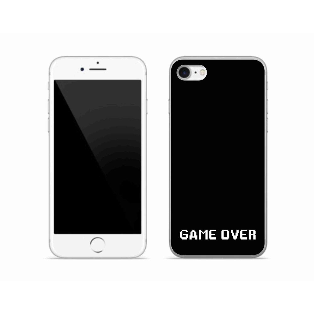 Gélový kryt mmCase na iPhone SE (2022) - game over čierne pozadie