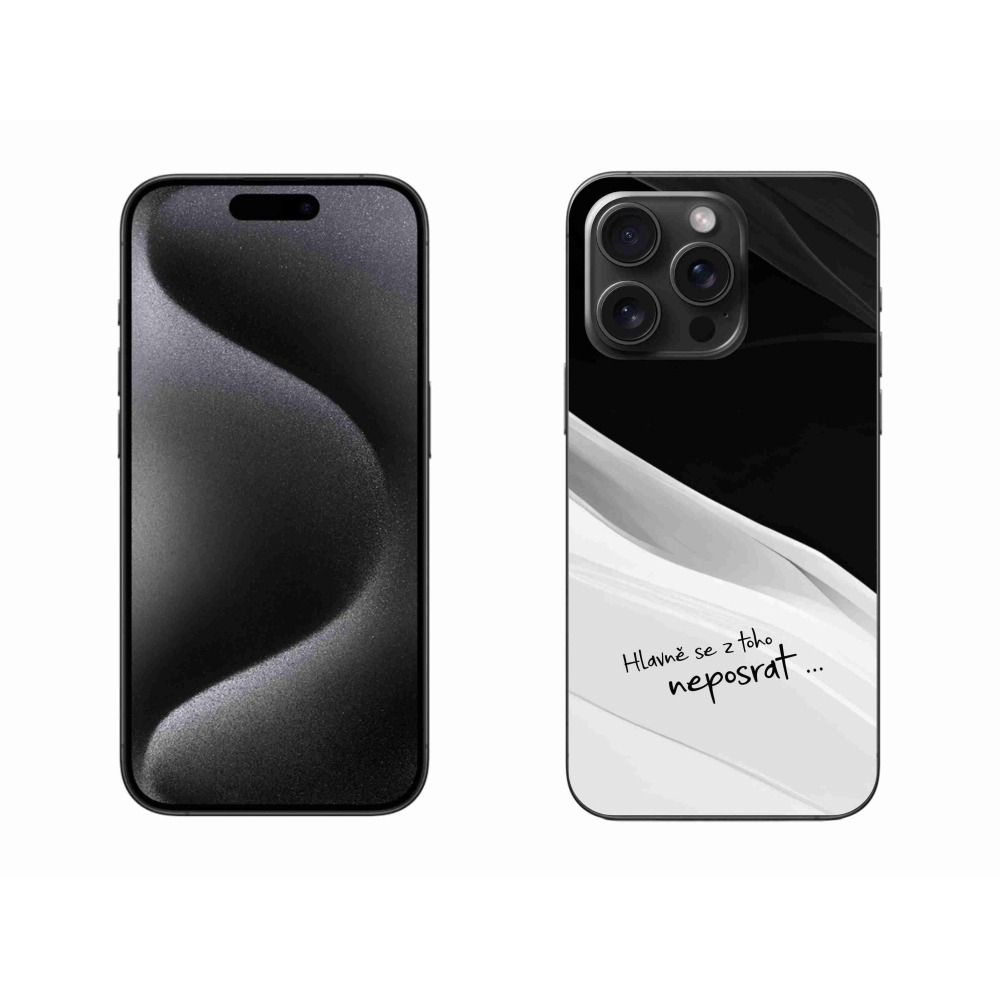 Gélový kryt mmCase na iPhone 15 Pro Max - vtipný text 13 bieločierne pozadie