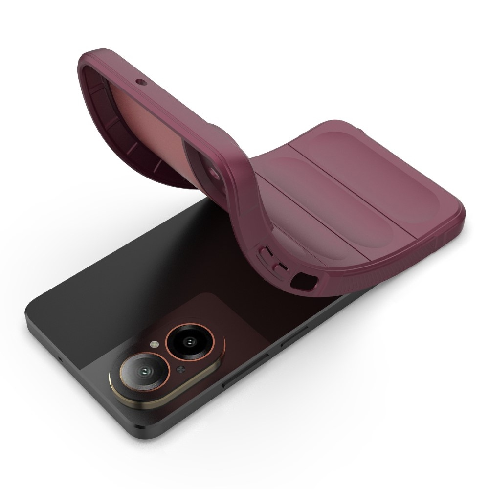 Rugg odolný gelový kryt na mobil Realme C67 - vínový