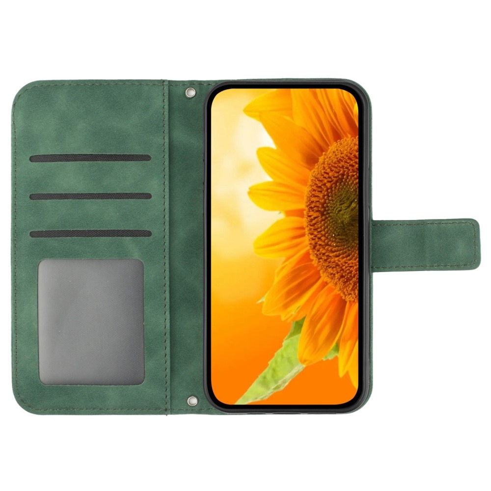 Sunflowers knižkové púzdro na Xiaomi Redmi Note 14 Pro - tmavozelené